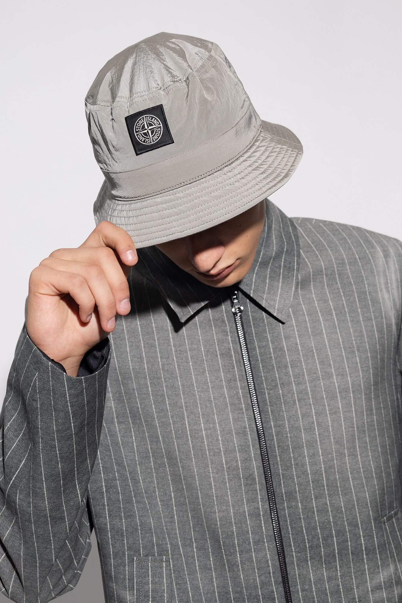 SchaferandweinerShops GB Grey Bucket office accessories hat with logo Stone Island office accessories hat men white xs office accessories